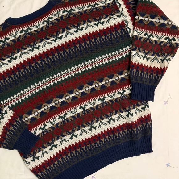 VINTAGE abstract grandpa knit sweater - Picture 9 of 12